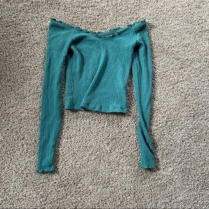 Off the Shoulder Green Top